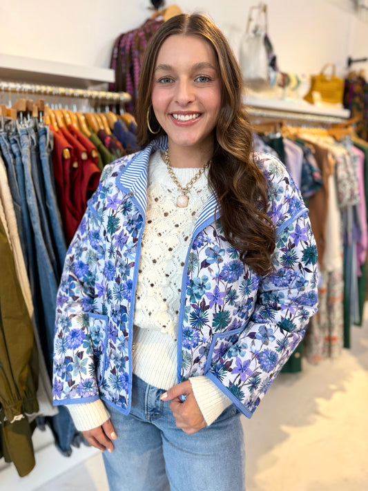 Cora Blu Crop Jacket