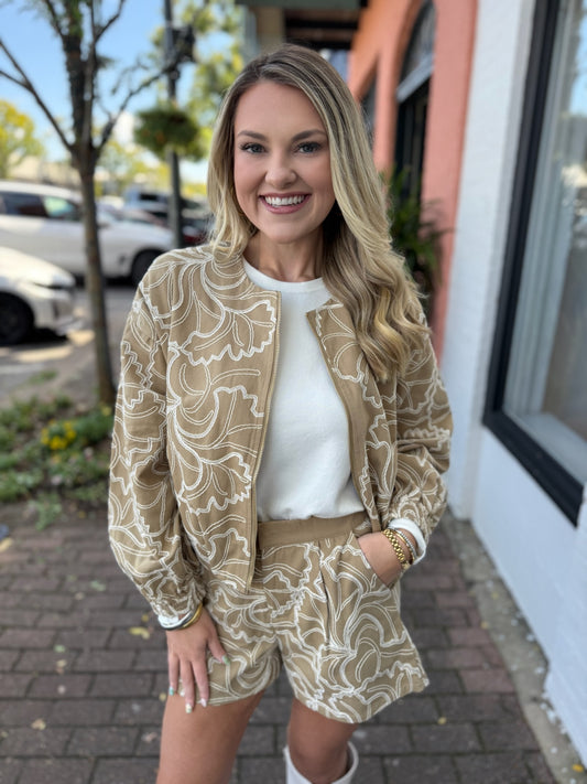 Claire Embroidered  Print Jacket