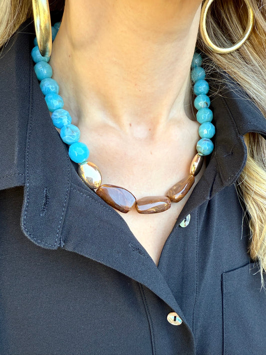 Emery Turquoise Bead Necklace