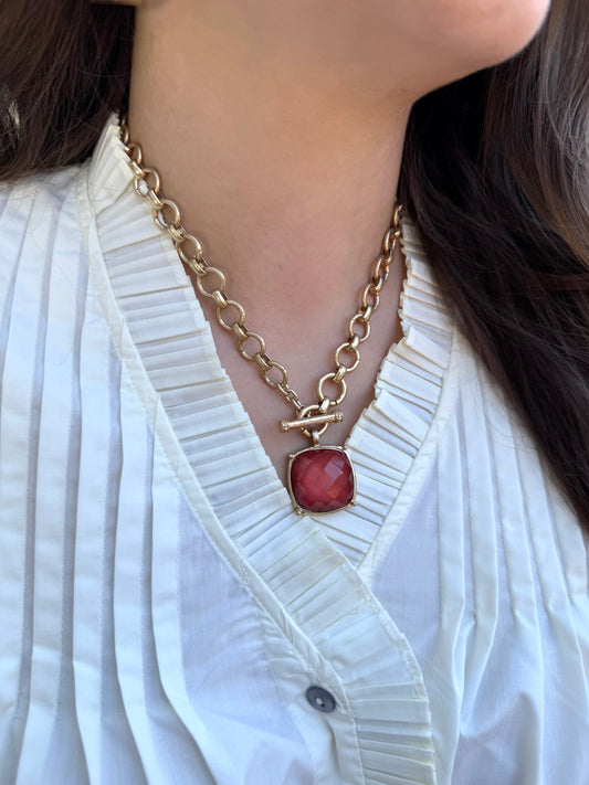 Scarlet Gemstone Necklace