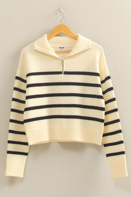 Stripe Zip Sweater