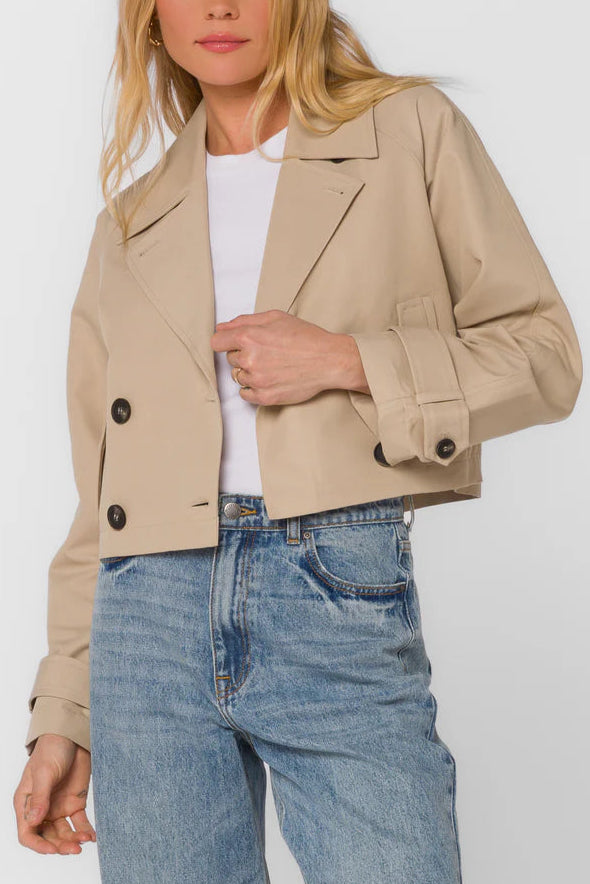 Topanga Beige Crop Mac Jacket