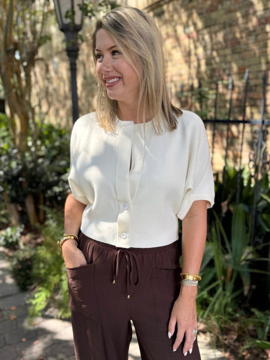 Two Button Ivory Cardigan