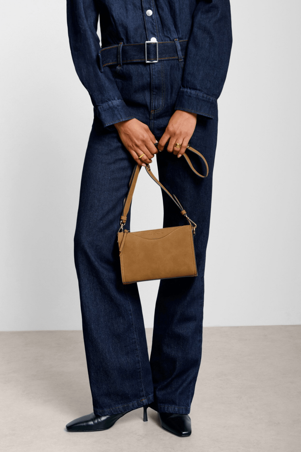 Alba Suedette Crossbody Caramel - Private Gallery Boutique