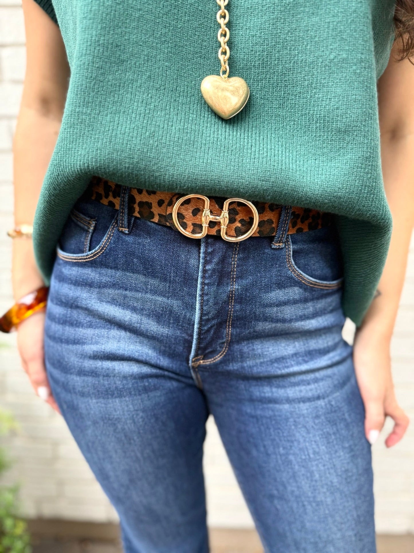 Animal Print Horsebit Belt - Private Gallery Boutique