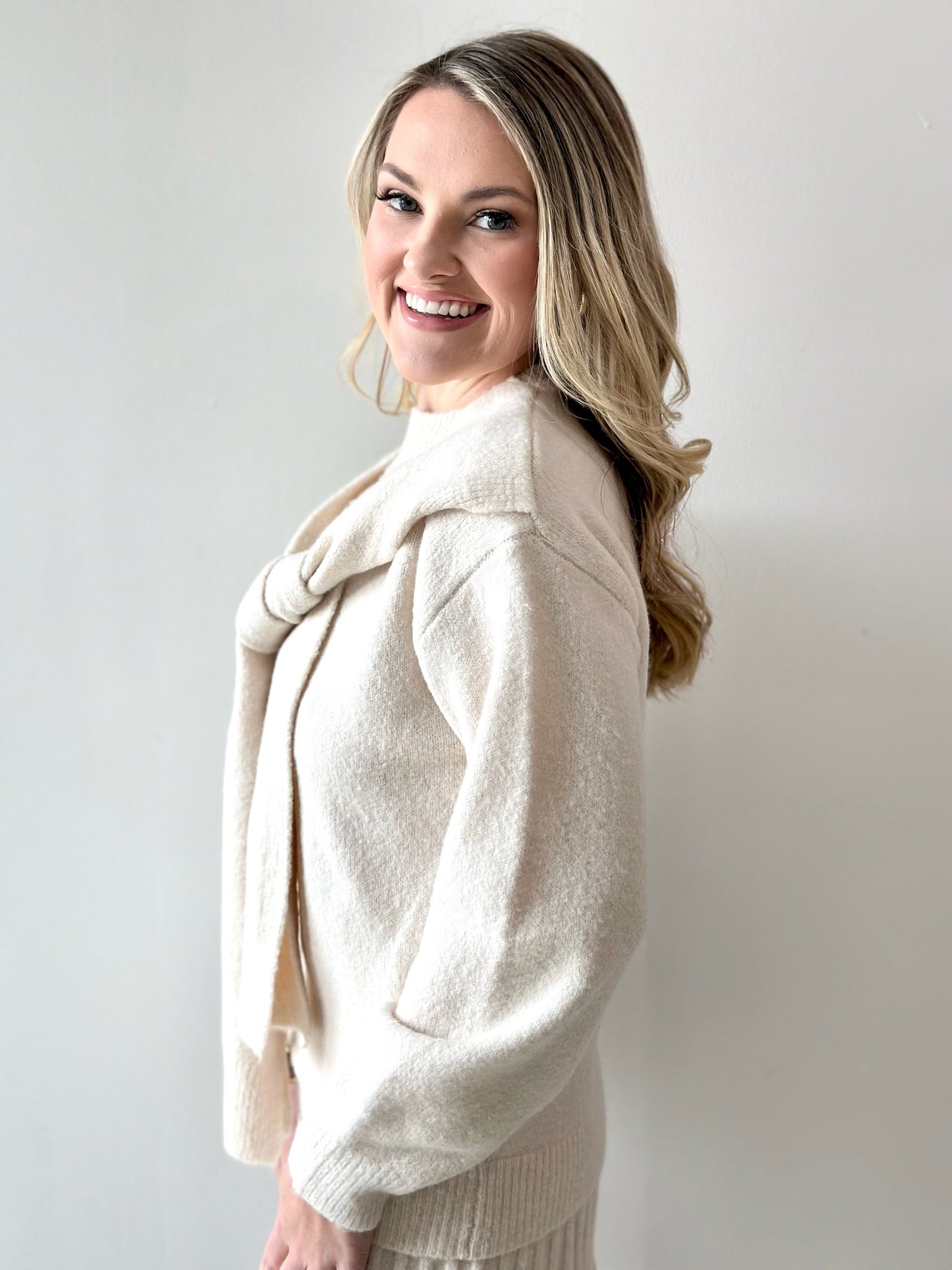 Beau Ivory Knit Sweater & Skirt Set - Private Gallery Boutique