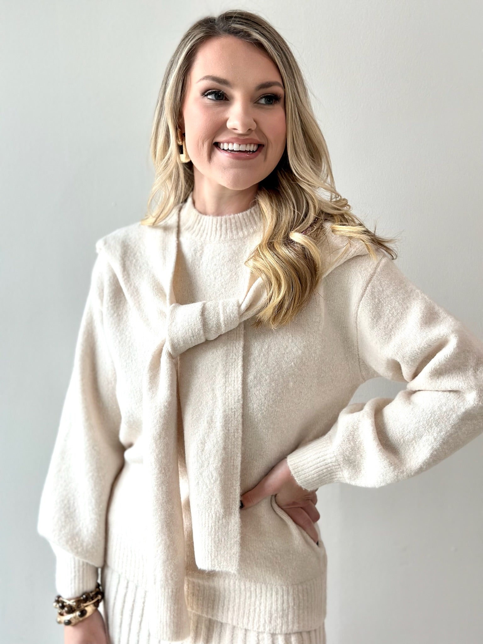 Beau Ivory Knit Sweater & Skirt Set - Private Gallery Boutique