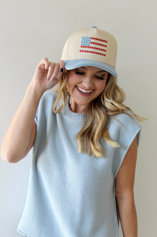 Daisy USA Flag Trucker Hat - Private Gallery Boutique