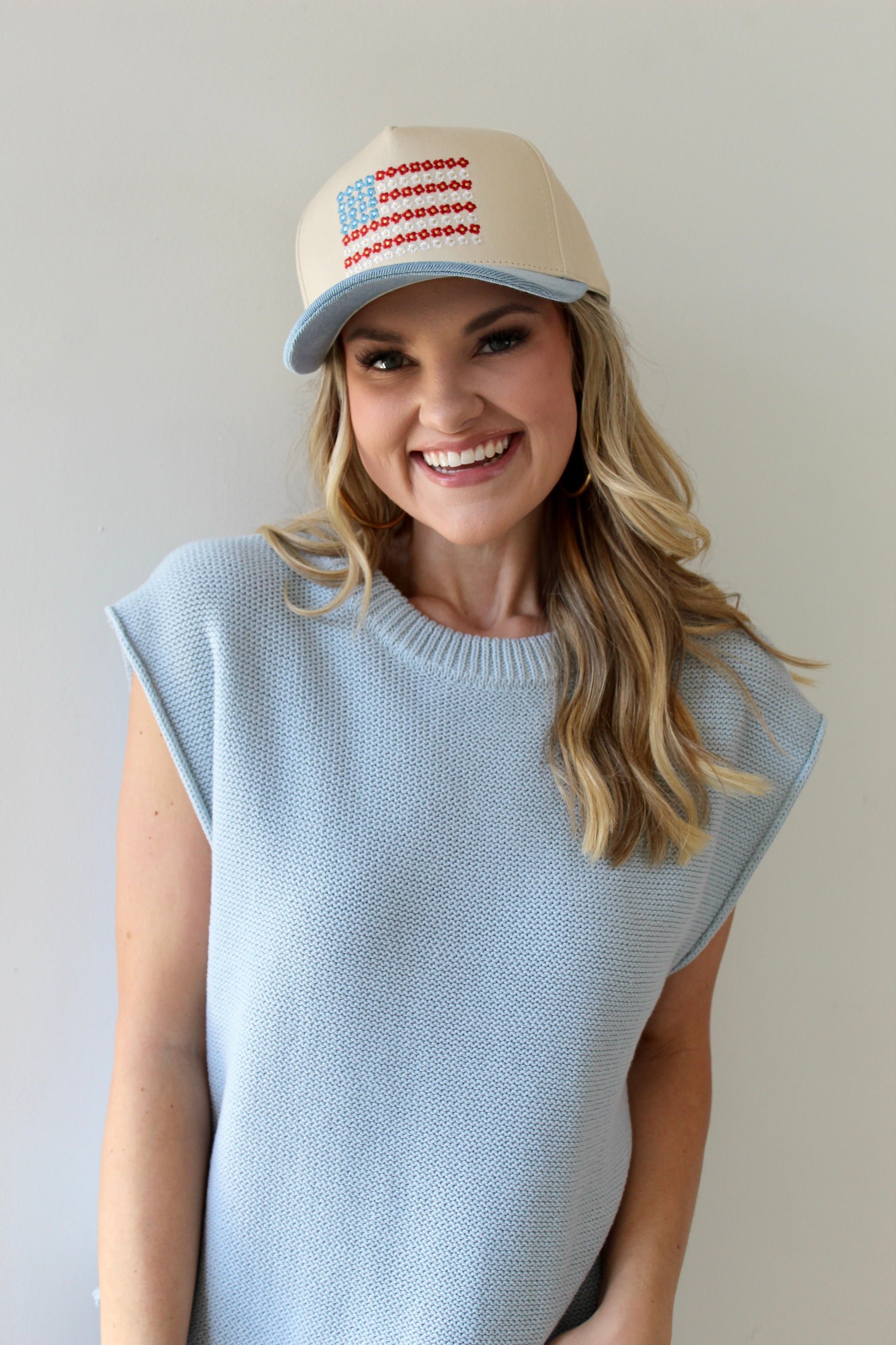 Daisy USA Flag Trucker Hat - Private Gallery Boutique