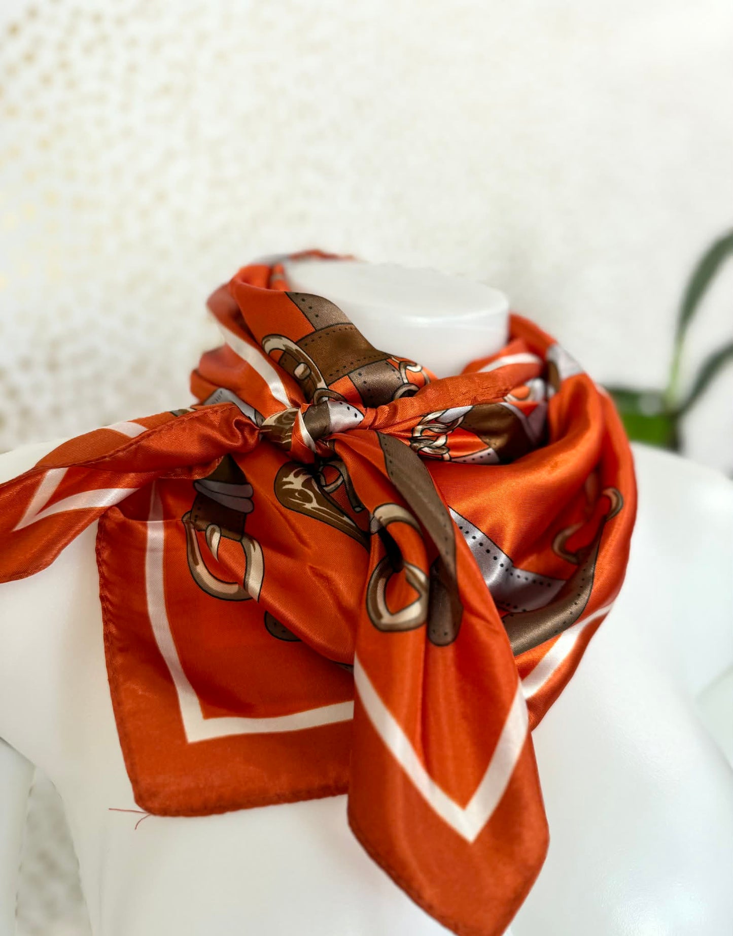 Orange Horsebit Scarf