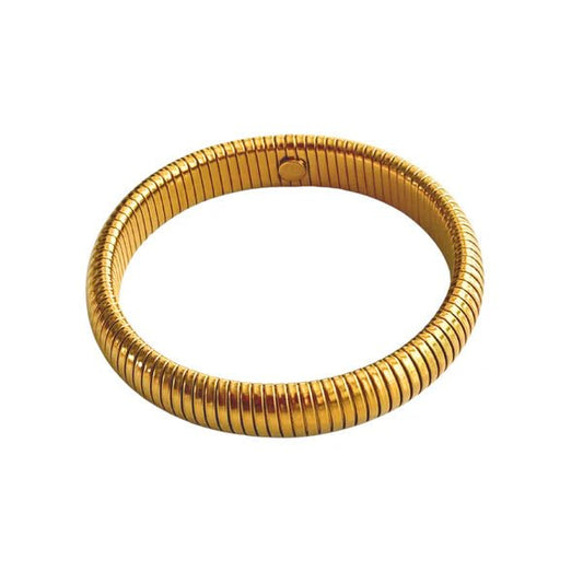 Denise 12mm Gold Coil Bangle - Private Gallery Boutique
