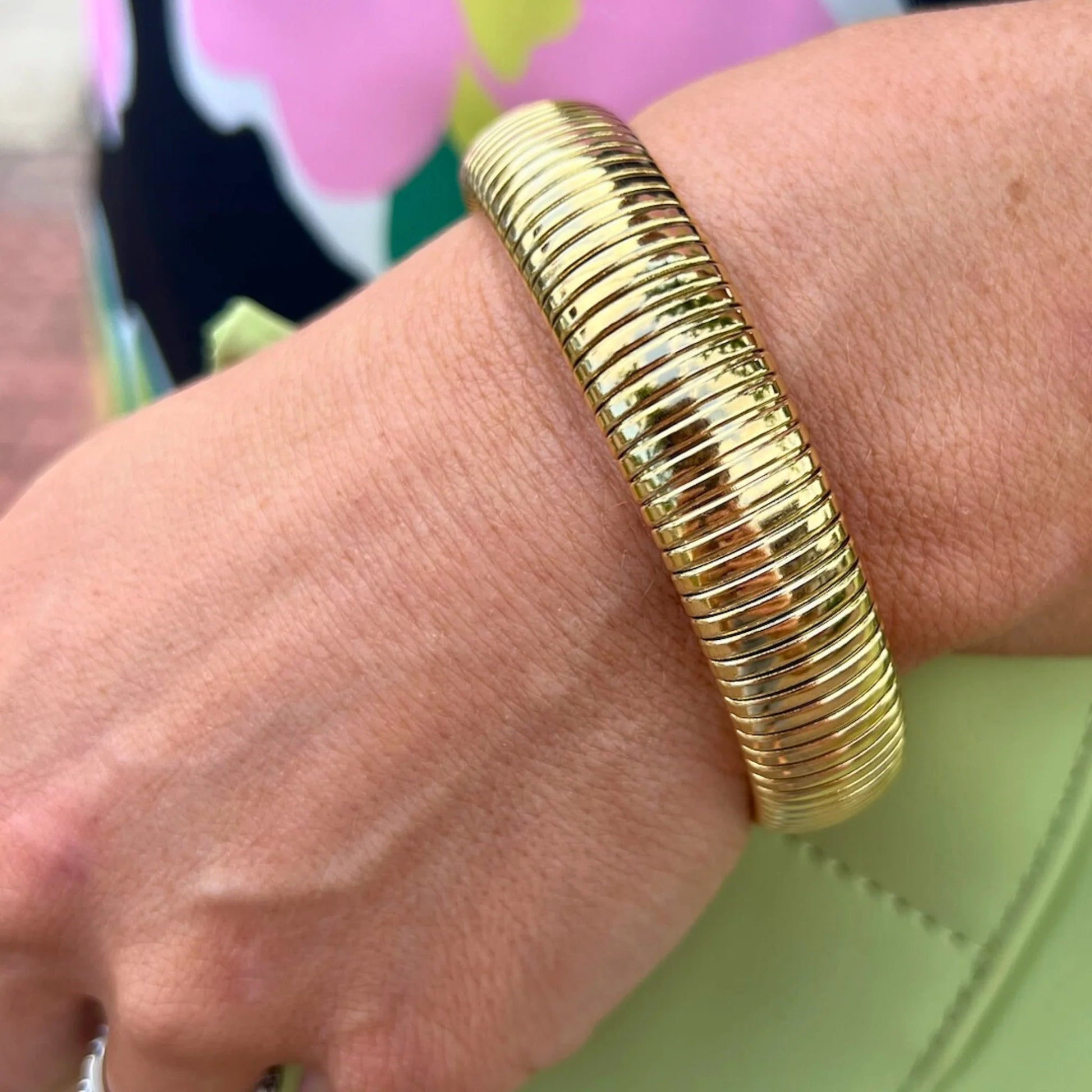 Denise 16mm Gold Coil Bracelet - Private Gallery Boutique