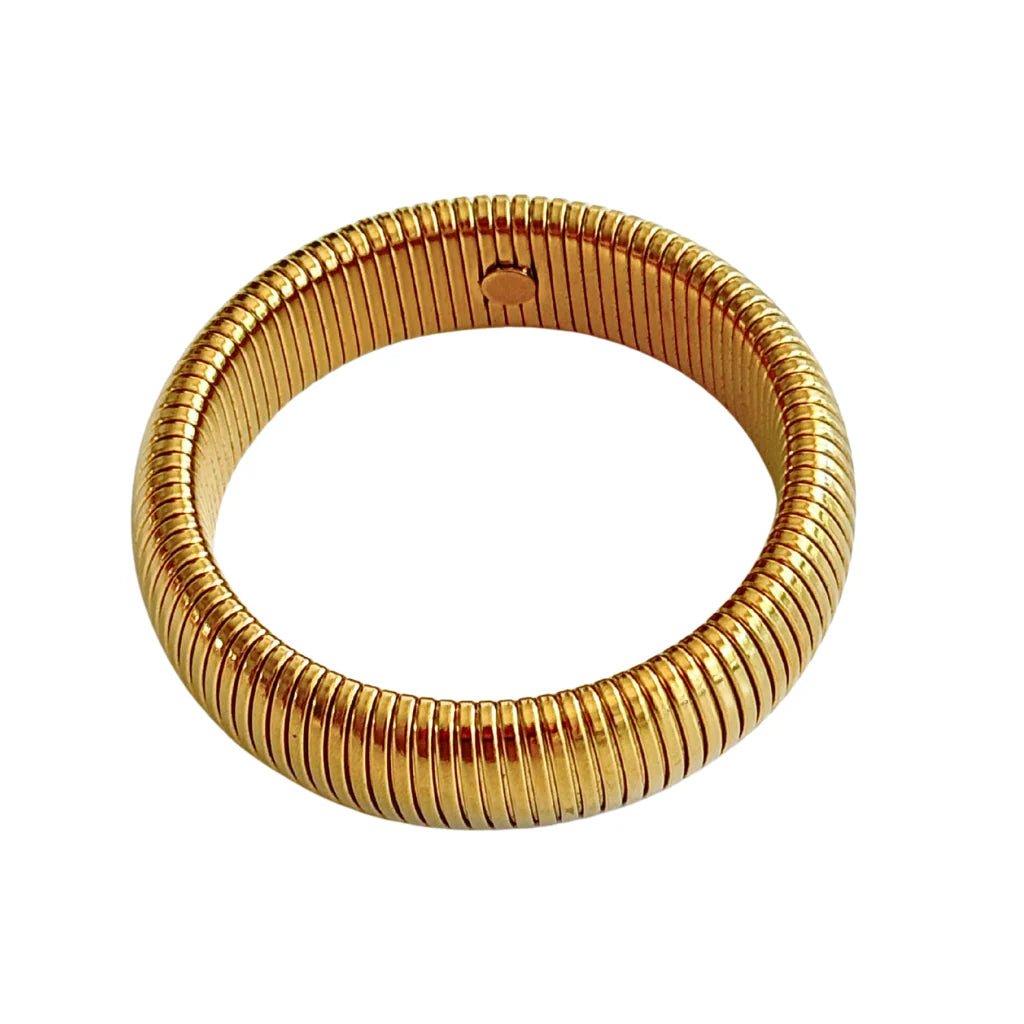 Denise 20mm Gold Coil Bangle - Private Gallery Boutique