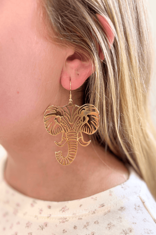Elephant Face Earrings - Private Gallery Boutique