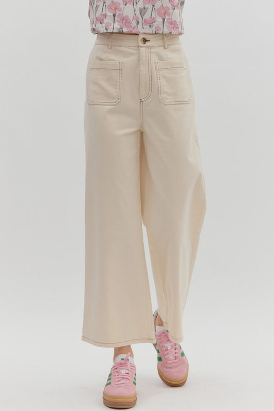 Tallulah Ecru Crop Pants