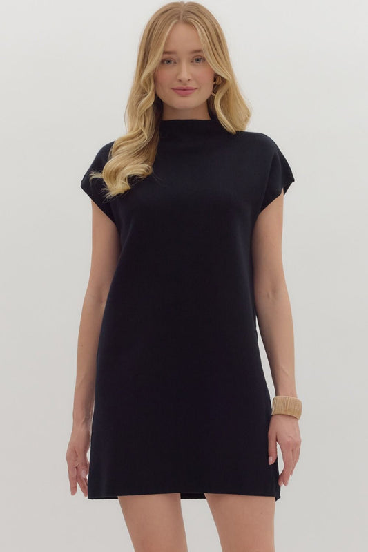 Hazel Zip Mini Dress - Black