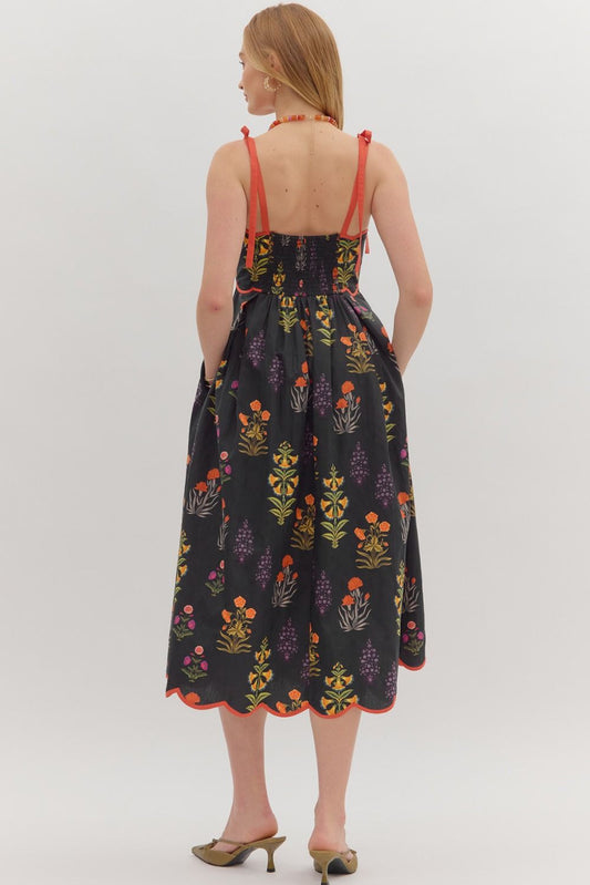 Zoe Floral Print Midi Dress