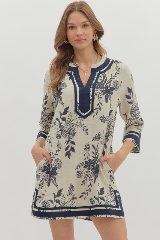 Delilah Contrast Floral Dress