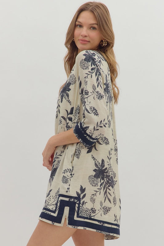 Delilah Contrast Floral Dress