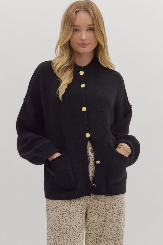 Autum Crop Fur Jacket - Black