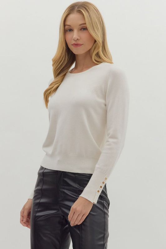 Isabella Cream Crew Top