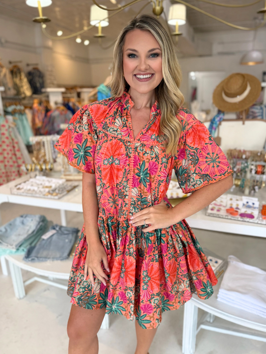 Monica Tropical Mini Dress