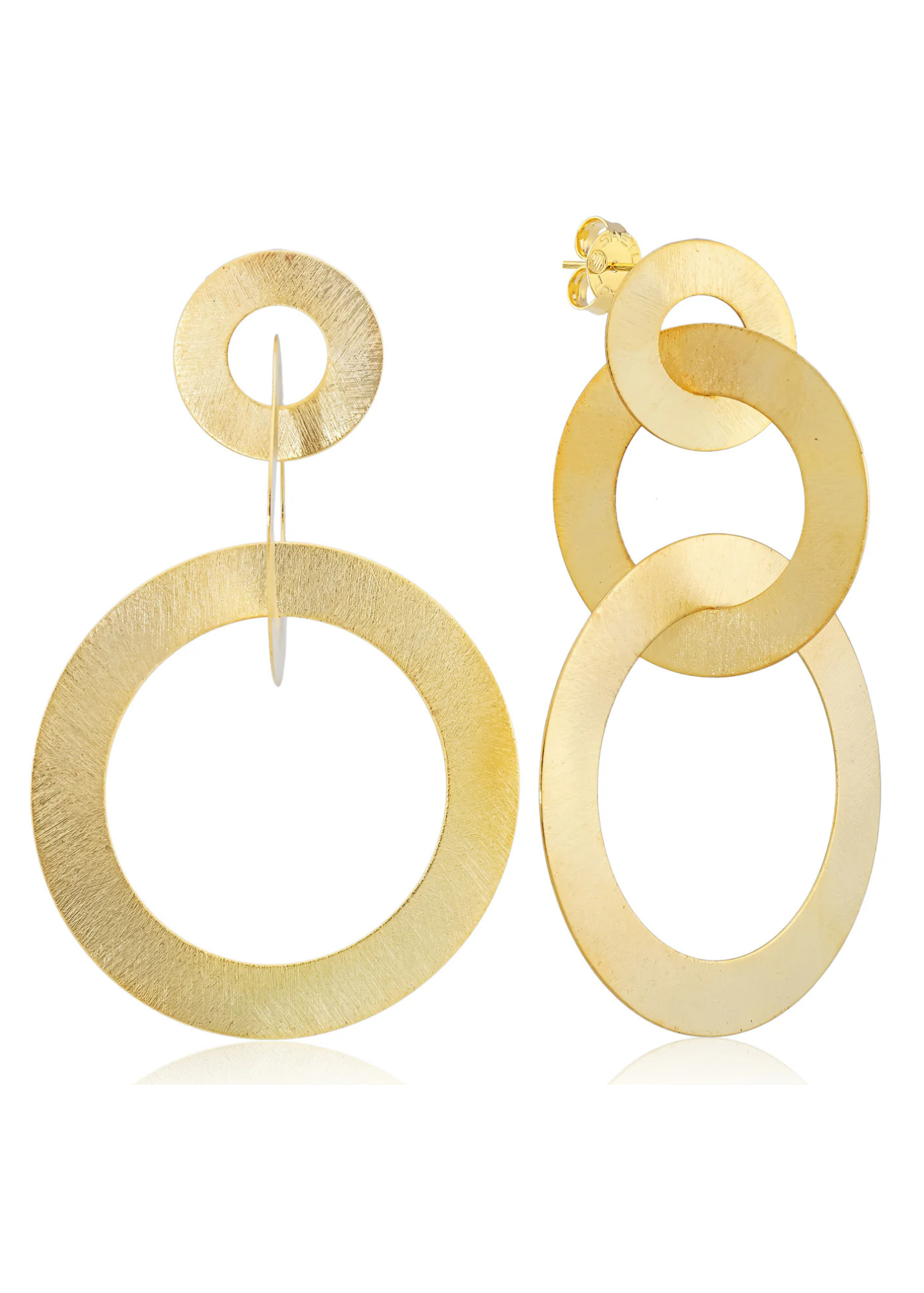Tri-Circle Brushed Earrings