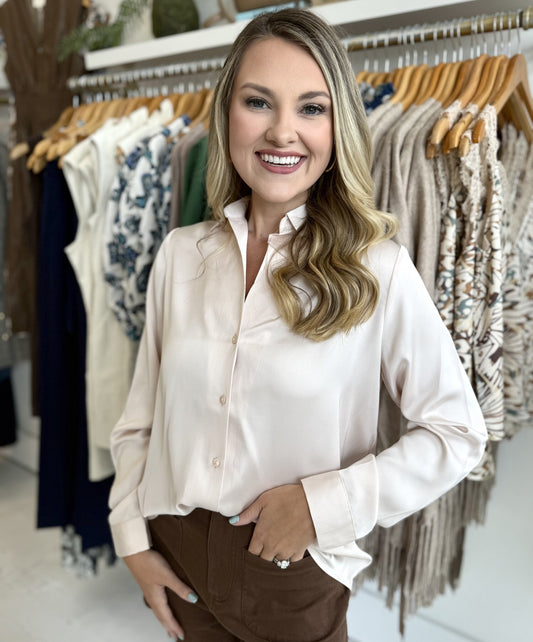 Recycled Satin Blouse  - Shell