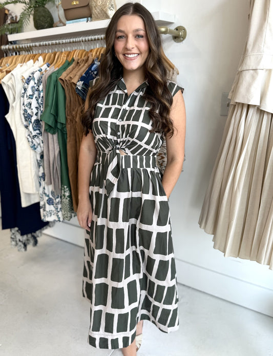 Bonita Abstract Print Midi Dress
