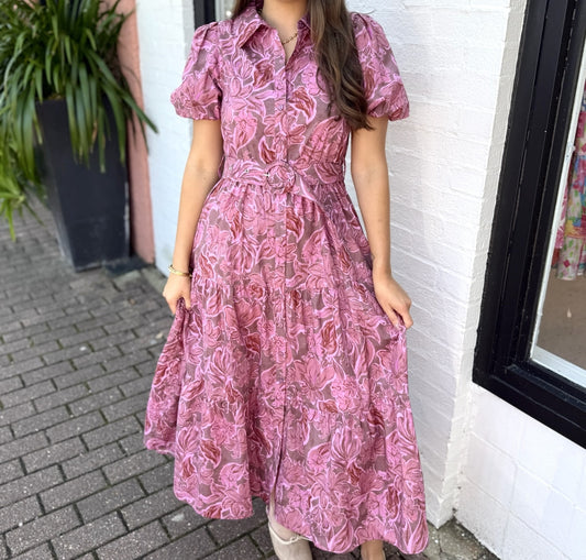 Mirabelle Rosy Midi Dress