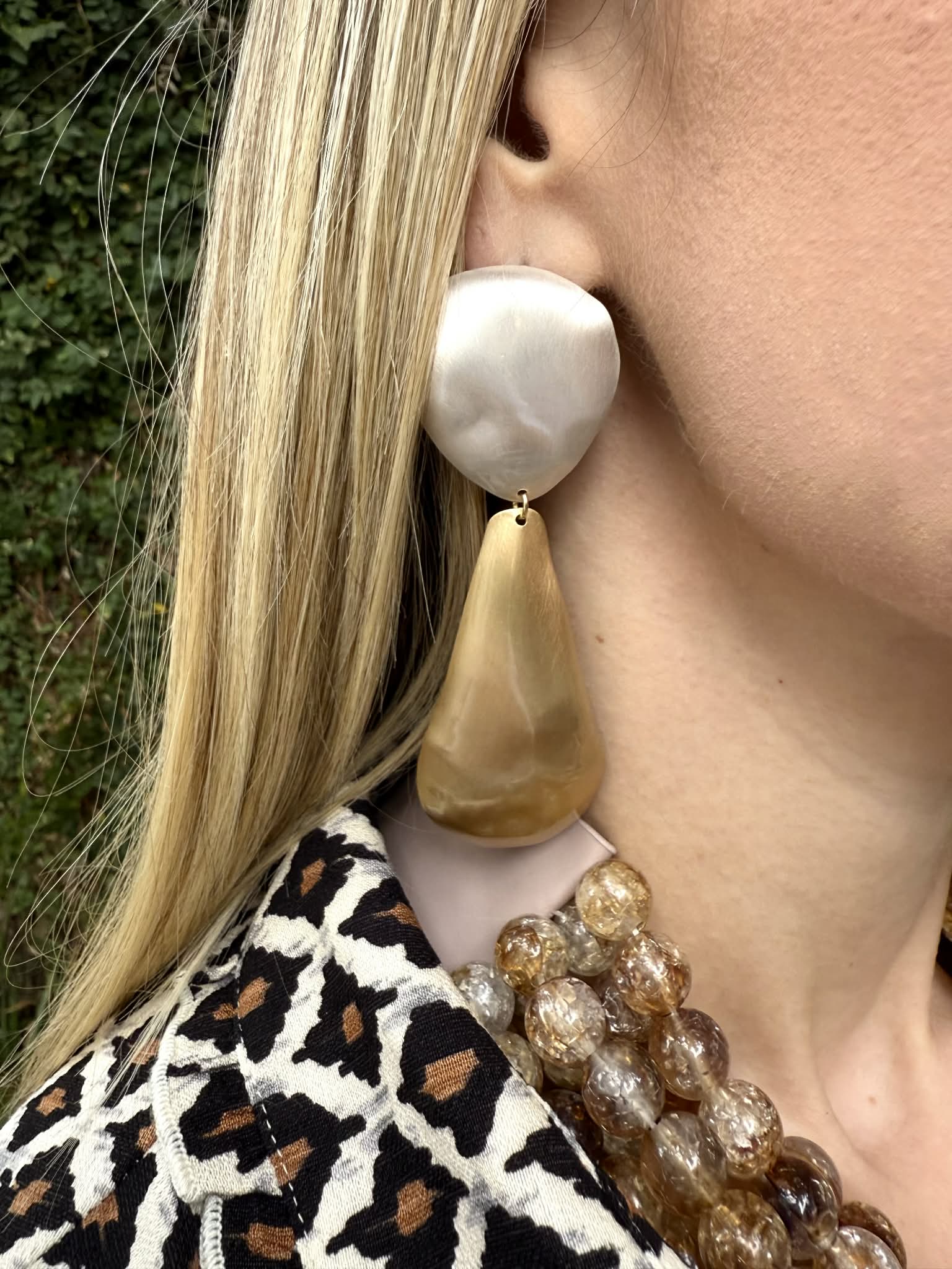 Geometric Two Tone Earrings - Private Gallery Boutique