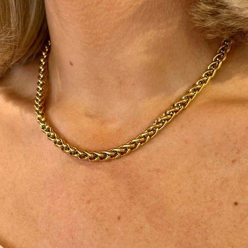 Gold 6mm Gold Wheat Chain 16" - Private Gallery Boutique