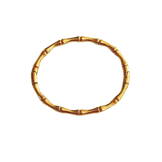 Gold Bamboo Joint Bangle - Private Gallery Boutique