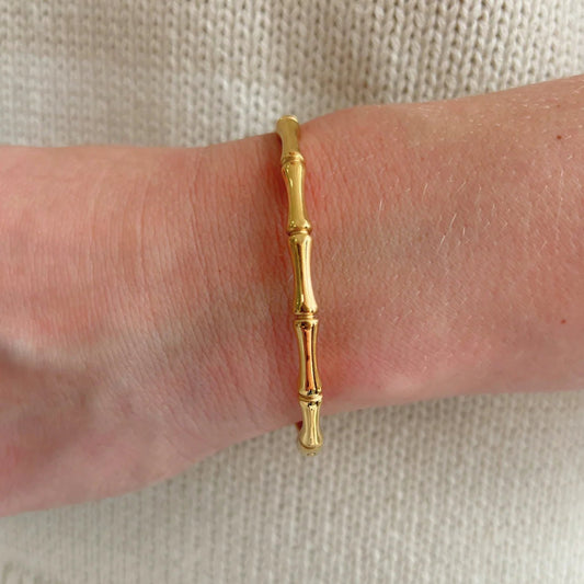 Gold Bamboo Joint Bangle - Private Gallery Boutique