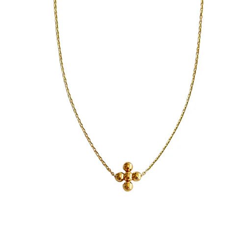 Gold Bead Cross Necklace - Private Gallery Boutique