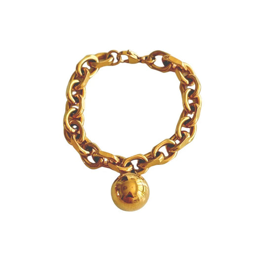 Gold Chain Bracelet with Gold Ball - Private Gallery Boutique
