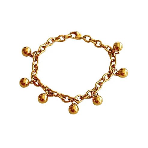 Gold Chain Bracelet with Gold Balls - Private Gallery Boutique
