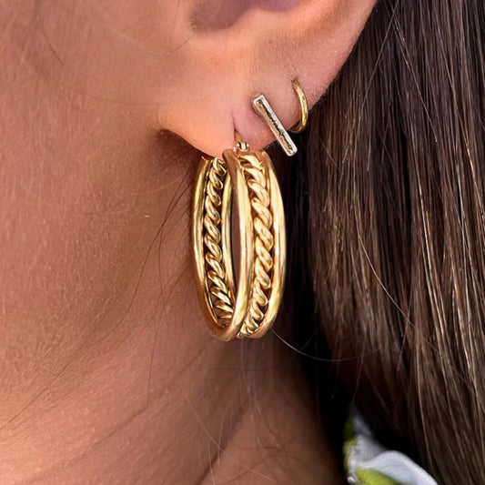 Gold Chain Hoop - Private Gallery Boutique