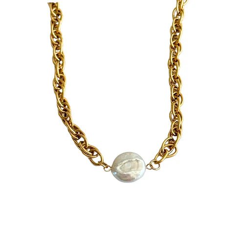 Gold Coin Pearl Necklace - Private Gallery Boutique