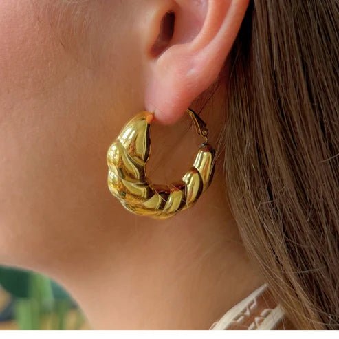 Gold Cornucopia Hoop - 1.5" - Private Gallery Boutique