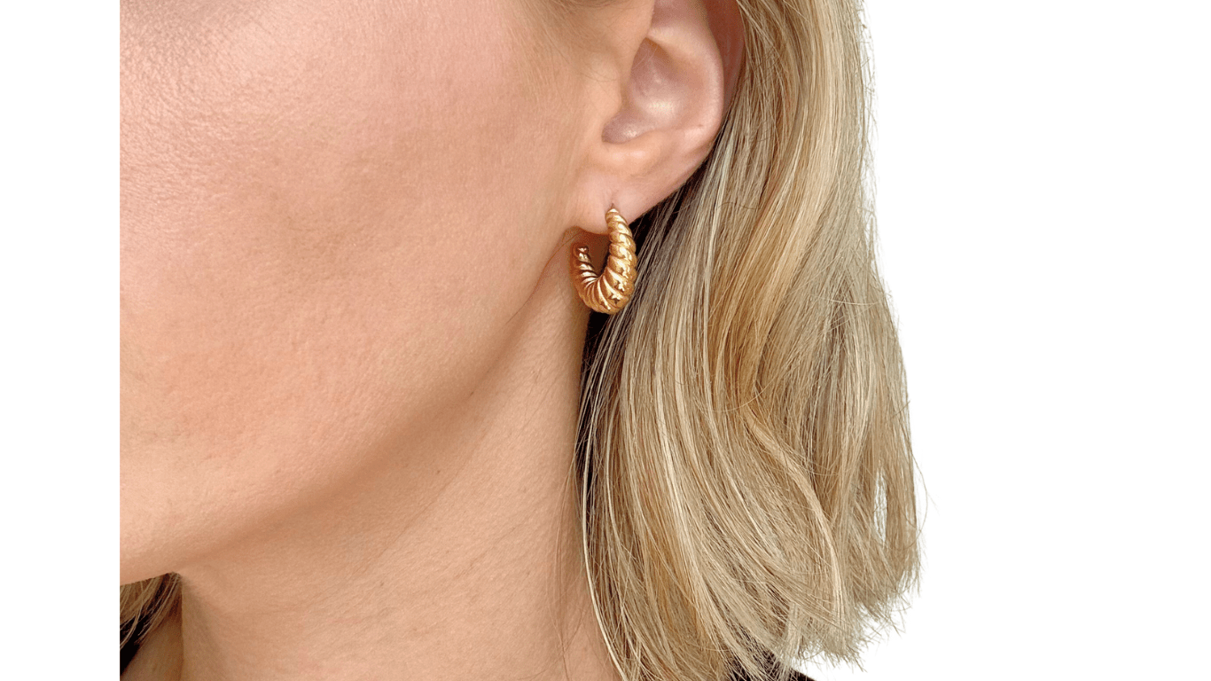 Gold Croissant C - Hoop - Private Gallery Boutique
