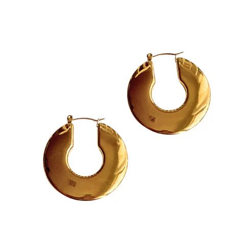 Gold Disc Hoop - Private Gallery Boutique