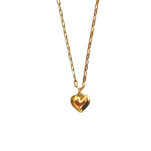 Gold Paperclip Chain with Heart Charm - Private Gallery Boutique