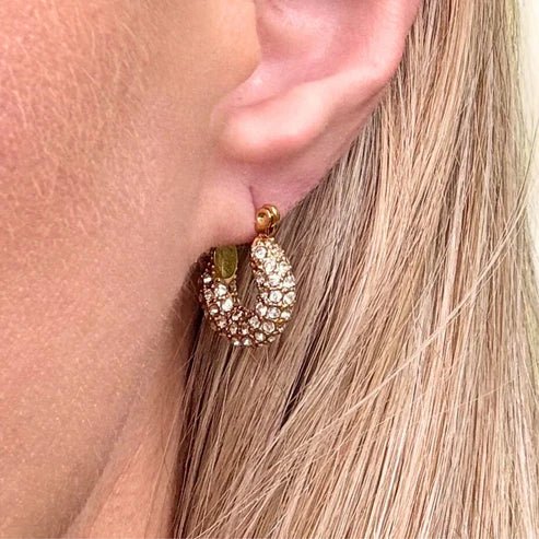 Gold Pavé Mini Hoop - Private Gallery Boutique