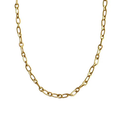 Gold Textured Link Necklace - Private Gallery Boutique