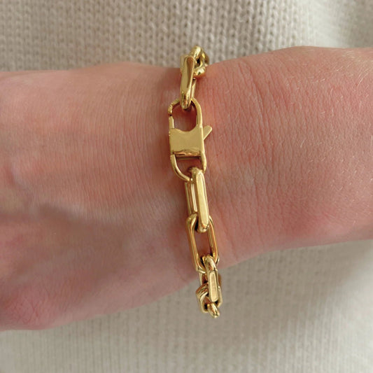 Gold Thick Link Bracelet - 7.5" - Private Gallery Boutique