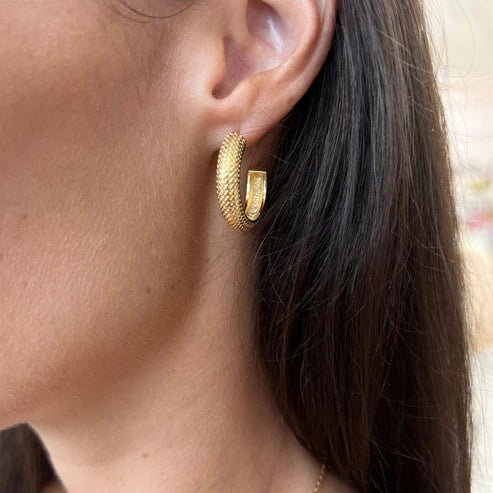 Gold Thin Scales C - Hoop - Private Gallery Boutique