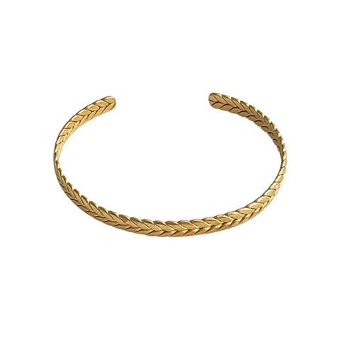 Gold Thin Wheat Cuff - Private Gallery Boutique