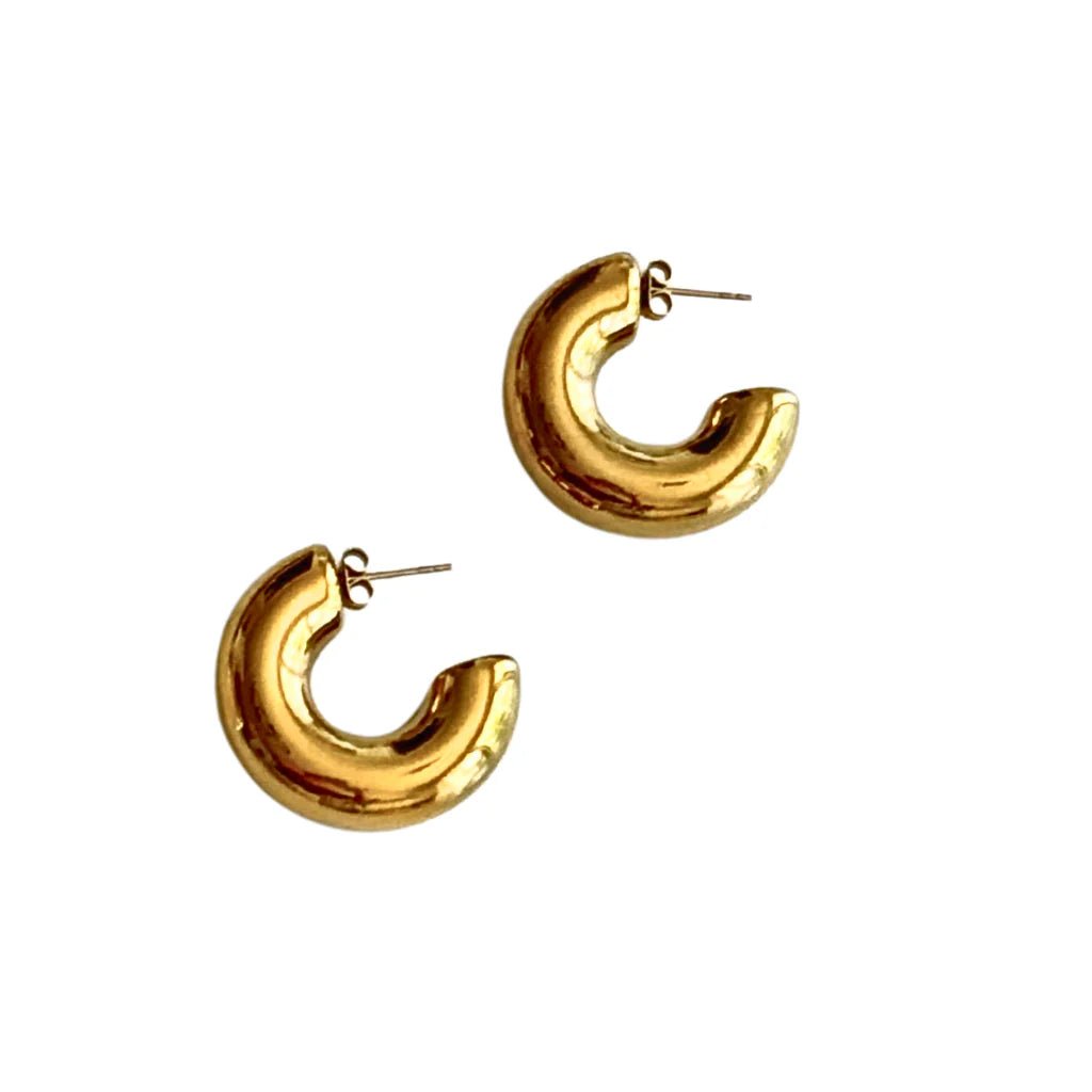 Gold Tube Hoop - Private Gallery Boutique