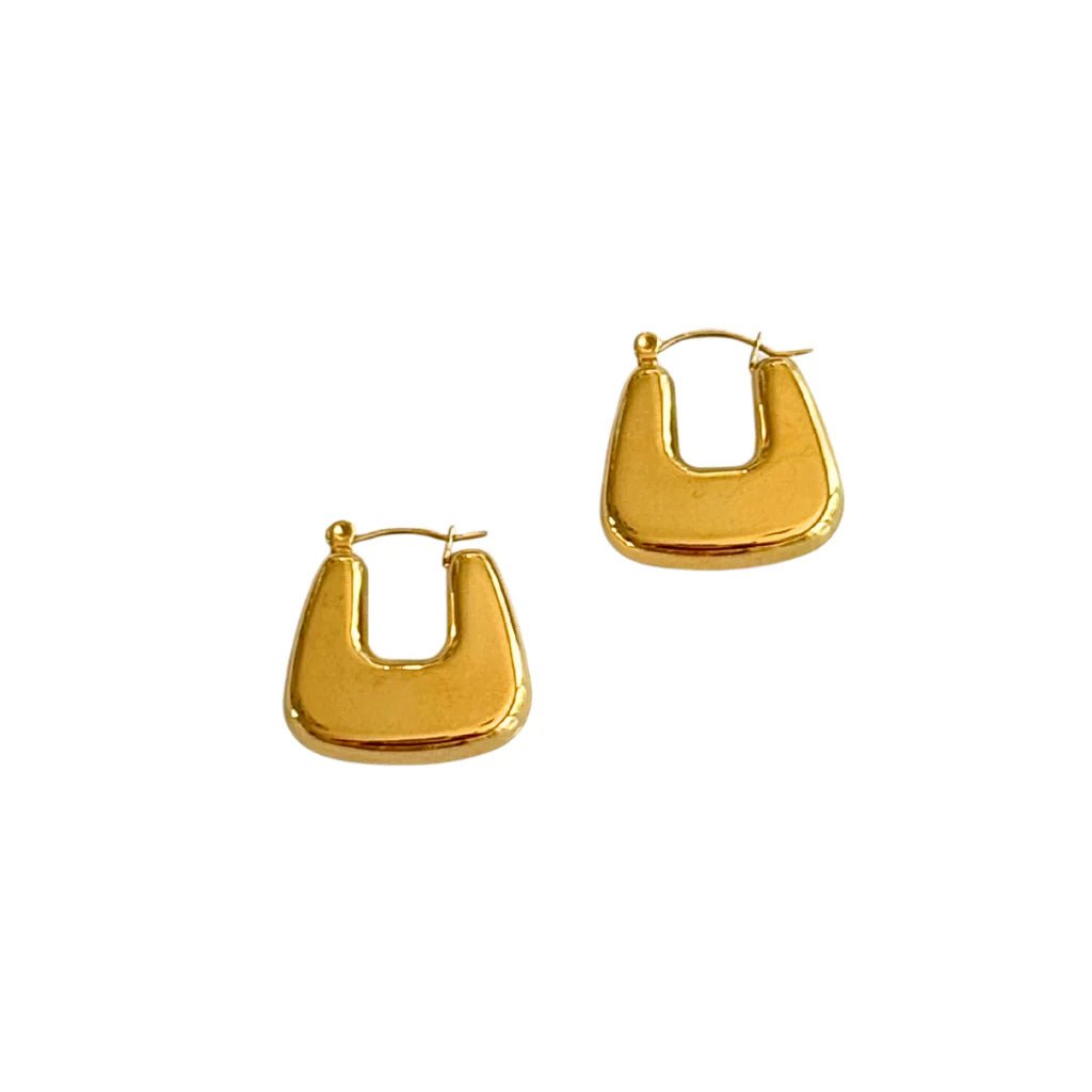 Gold Wide U - Shape Earring - Private Gallery Boutique